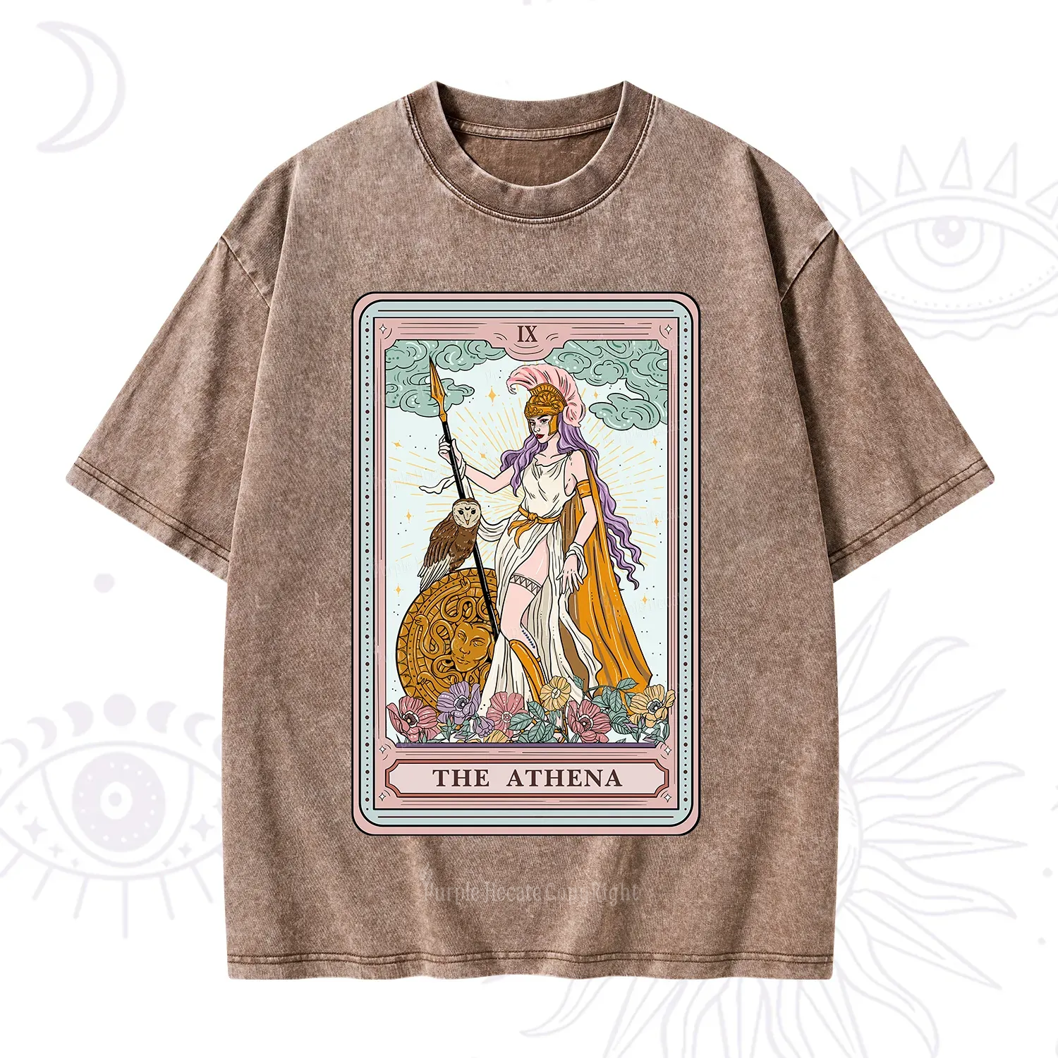 Purplehecate The Athena Tarot Washed T-Shirt