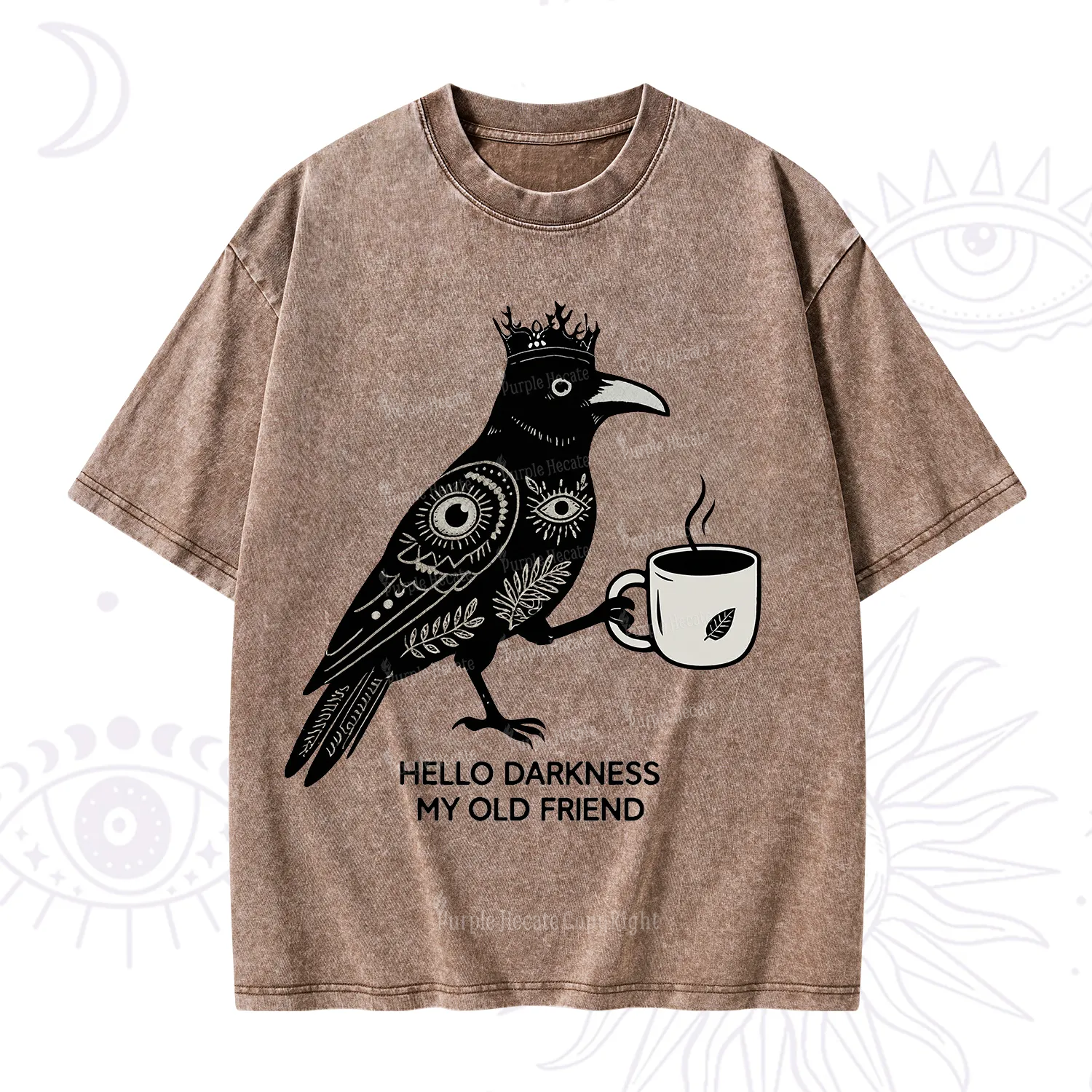 Purplehecate Hello Darkness My Old Friend Washed T-Shirt