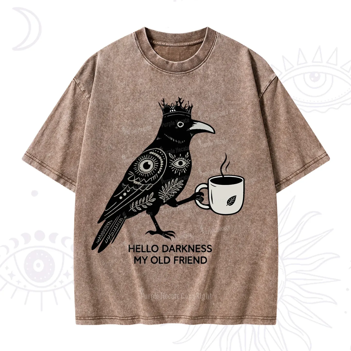 Purplehecate Hello Darkness My Old Friend Washed T-Shirt