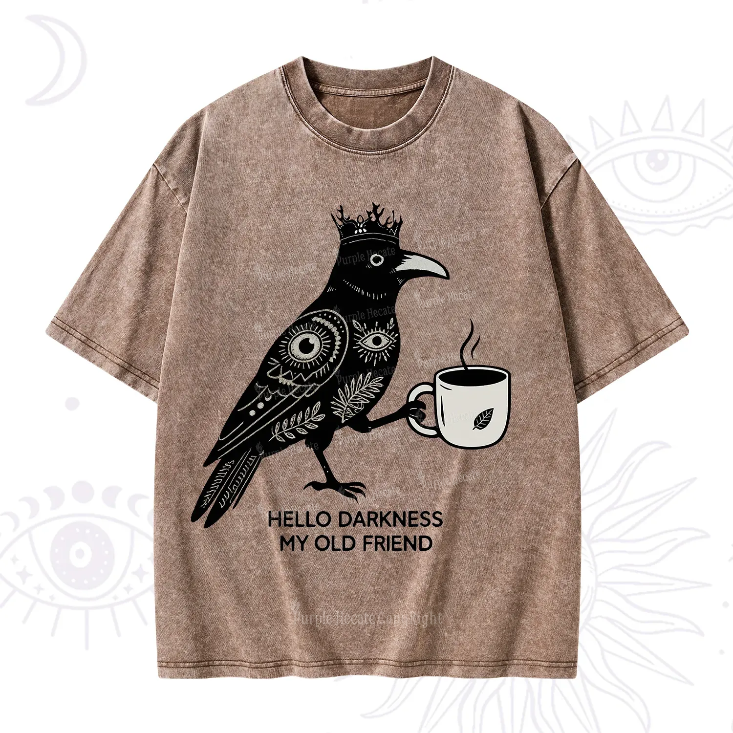 Purplehecate Hello Darkness My Old Friend Washed T-Shirt