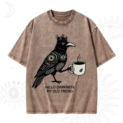 Purplehecate Hello Darkness My Old Friend Washed T-Shirt