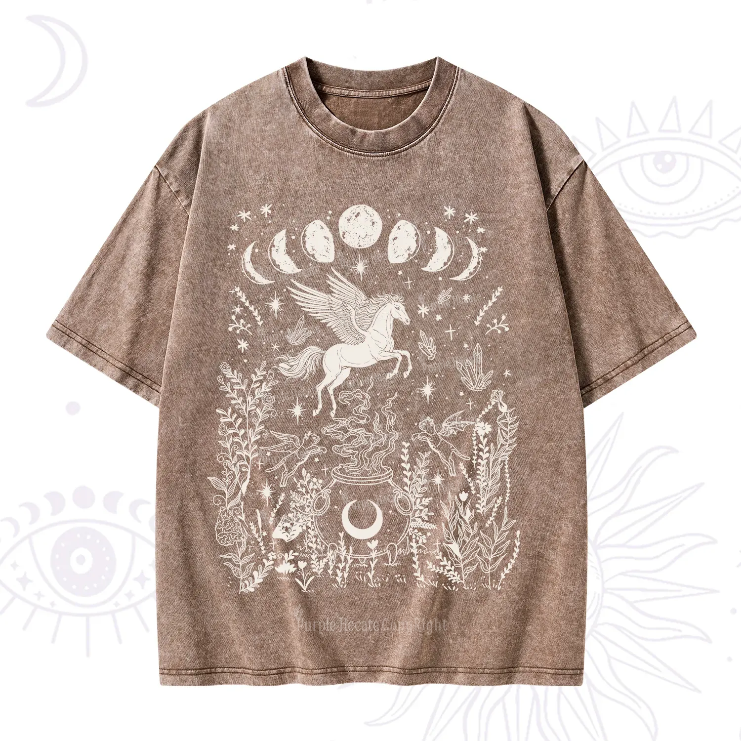Purplehecate Celestial Pegasus Washed T-Shirt
