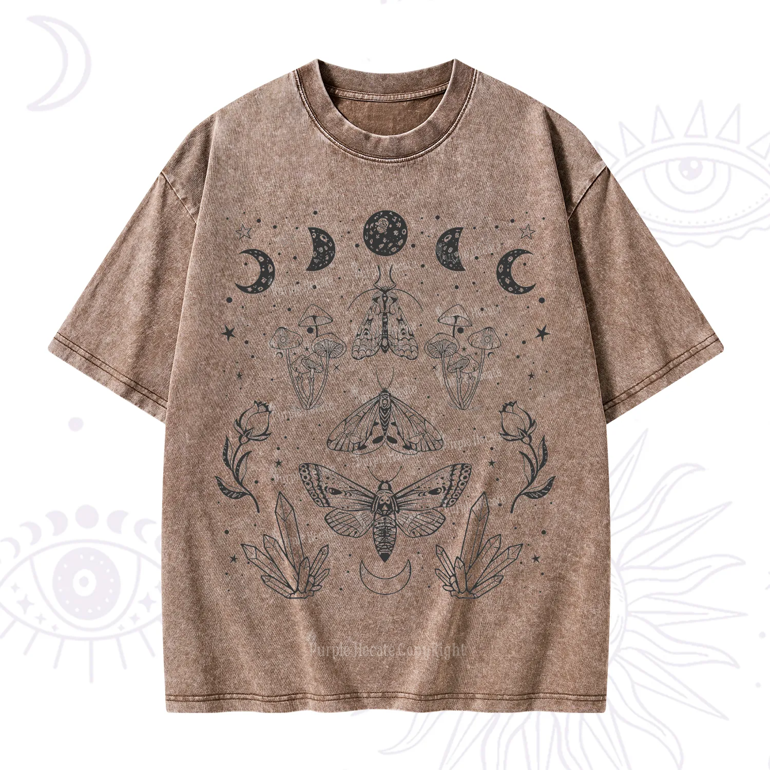 Purplehecate Mystical Moth Washed T-Shirt