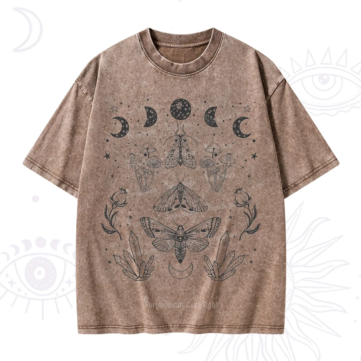 Purplehecate Mystical Moth Washed T-Shirt