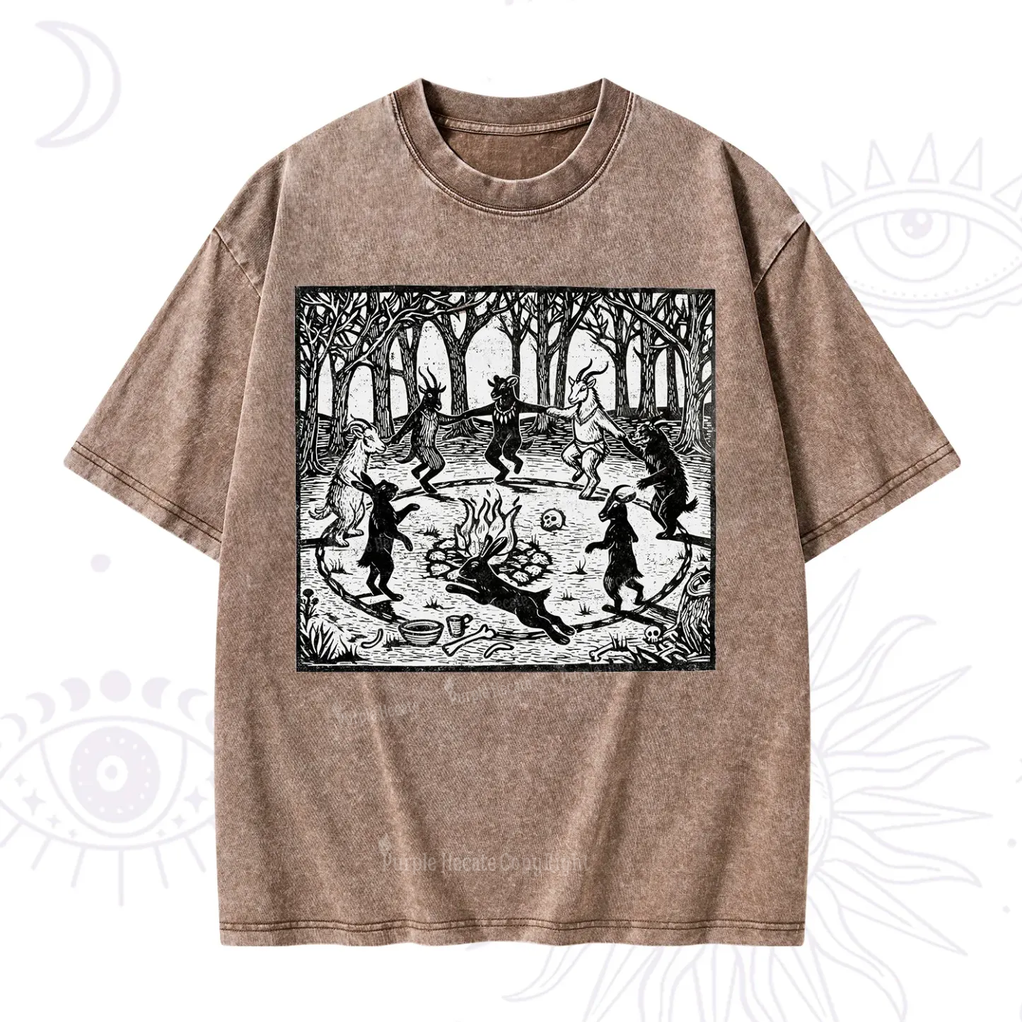 Purplehecate Woodland Rites of the Black Goat Washed T-Shirt