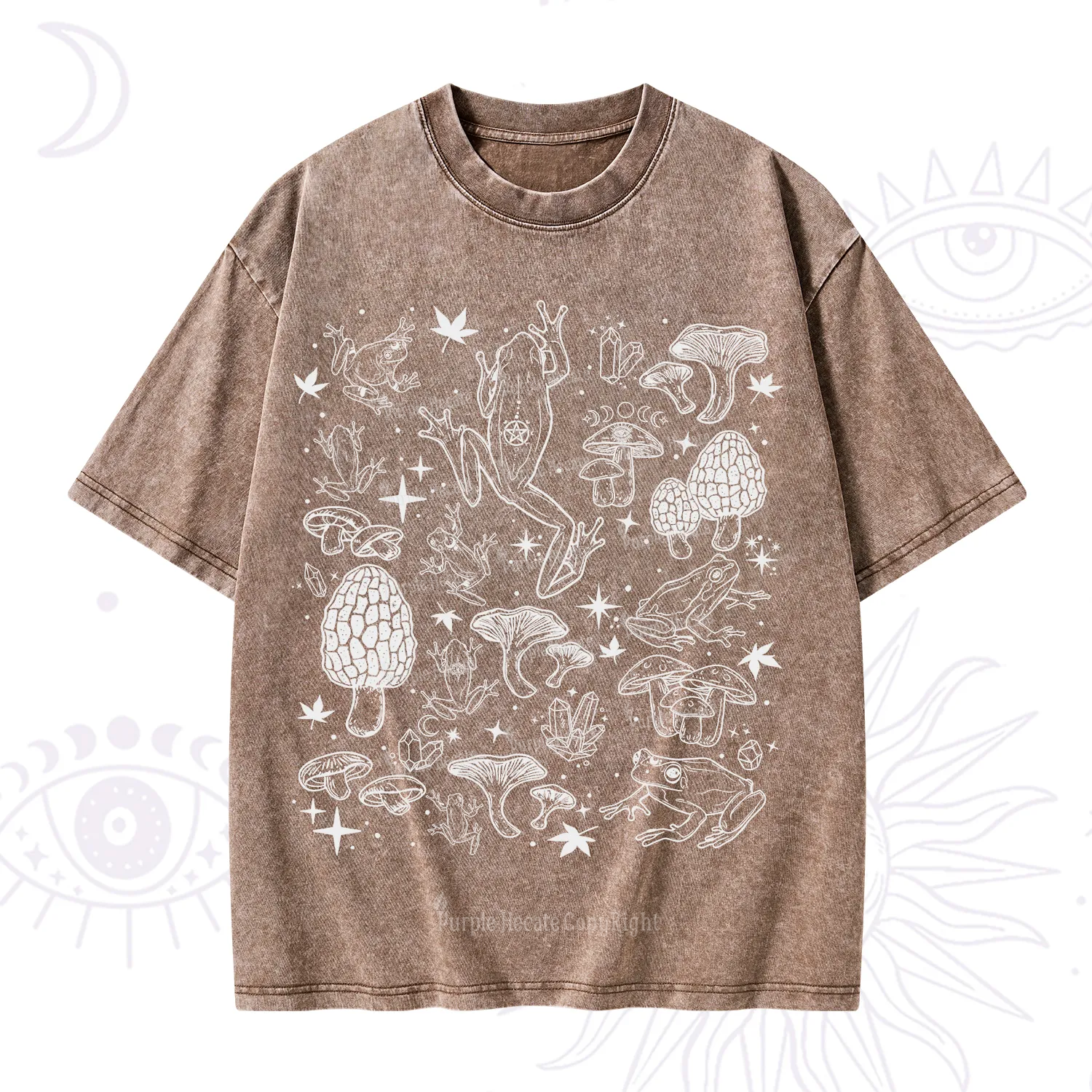 Purplehecate Frog and Mushroom Washed T-Shirt