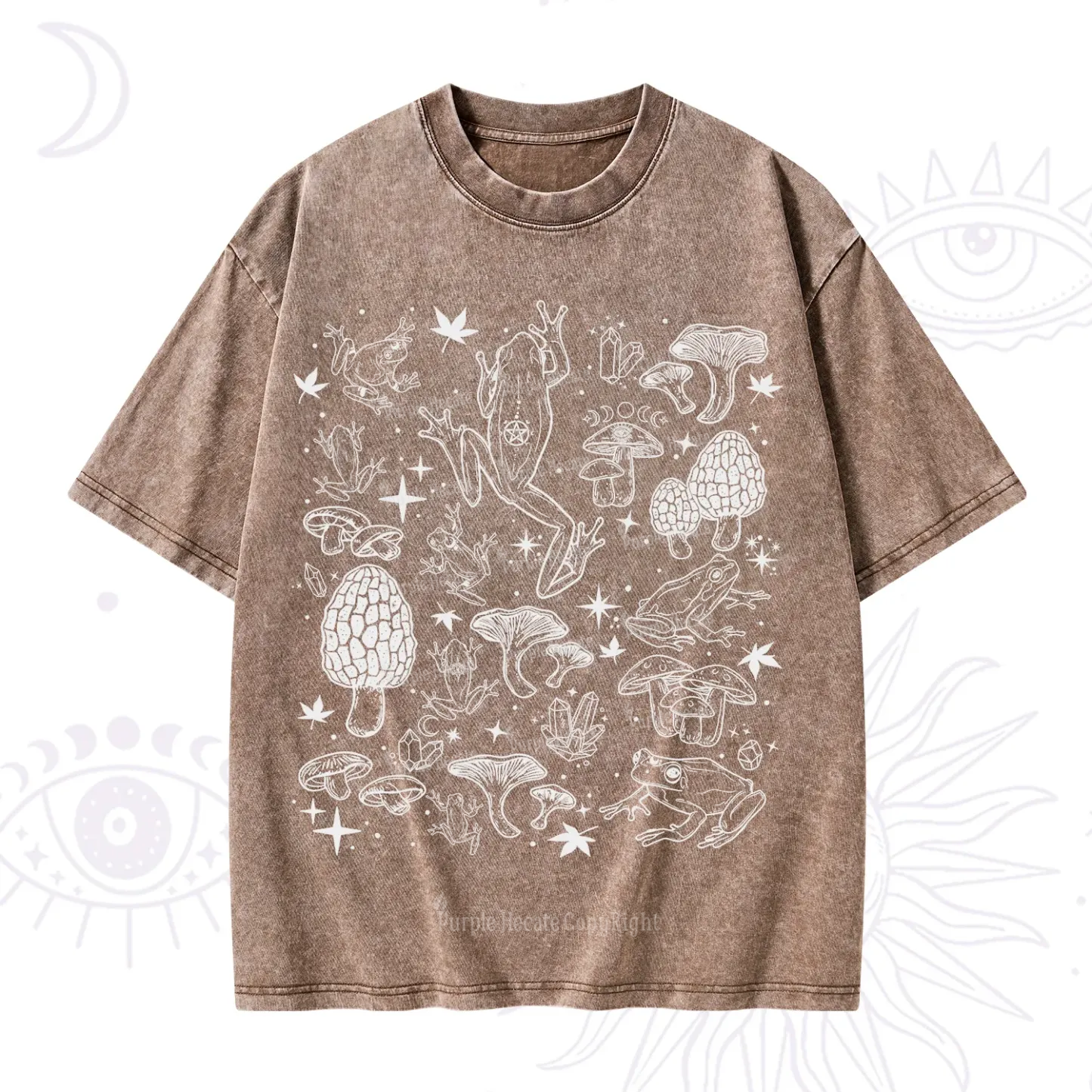 Purplehecate Frog and Mushroom Washed T-Shirt