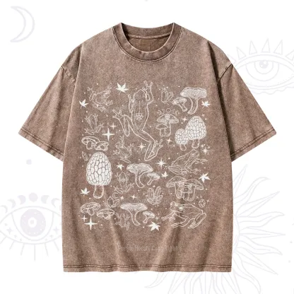Purplehecate Frog and Mushroom Washed T-Shirt