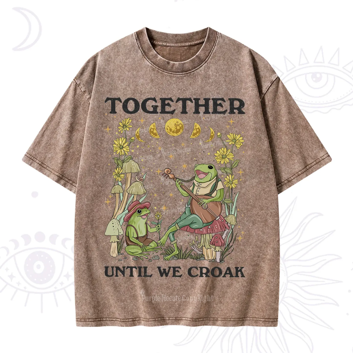 Purplehecate Together Until We Croak Frog Washed T-Shirt