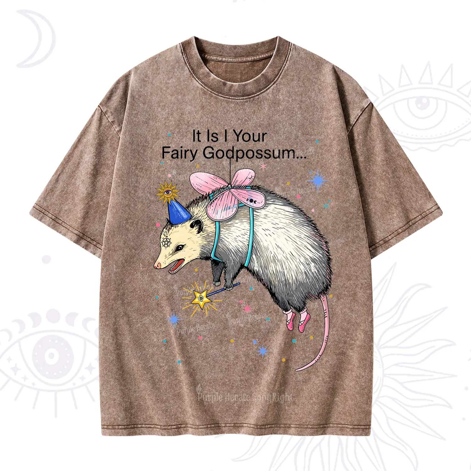 Purplehecate It Is I Your Fairy Godpossum Washed T-Shirt