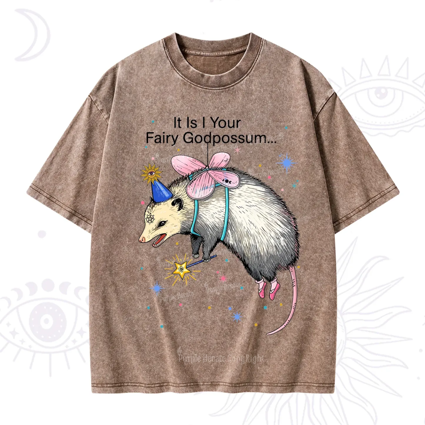 Purplehecate It Is I Your Fairy Godpossum Washed T-Shirt