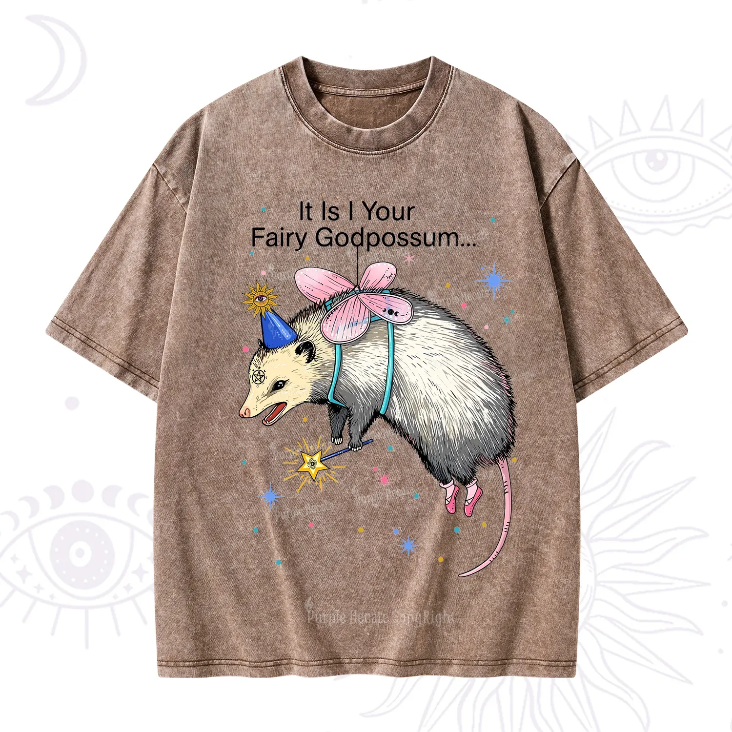 Purplehecate It Is I Your Fairy Godpossum Washed T-Shirt