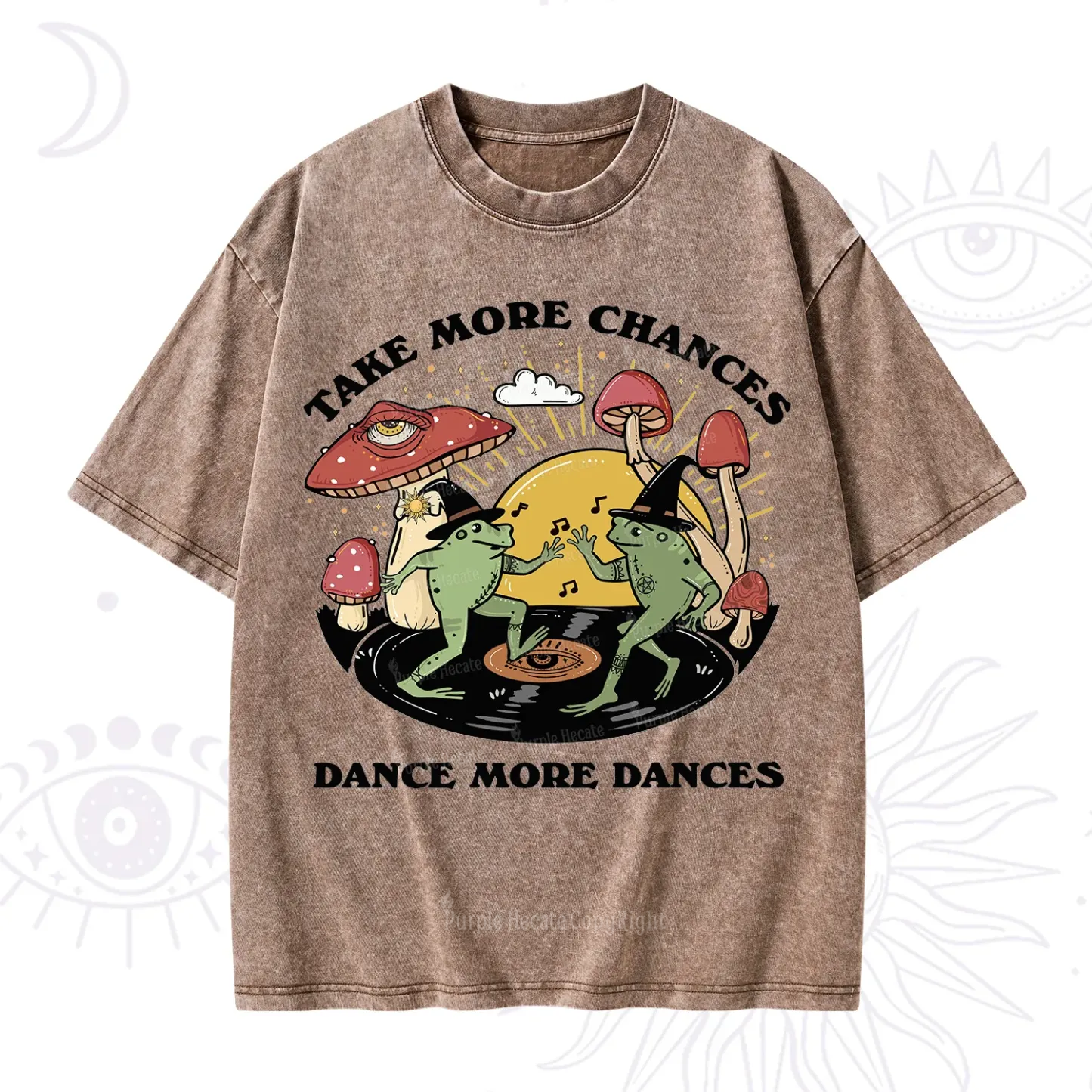 Purplehecate Dancing Frogs Washed T-Shirt
