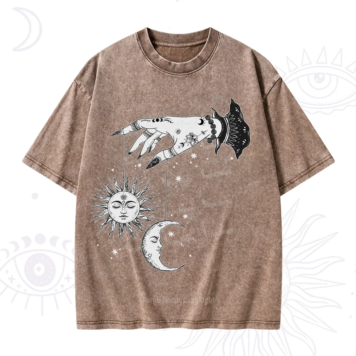 Purplehecate Witch's Sun and Moon Washed T-Shirt