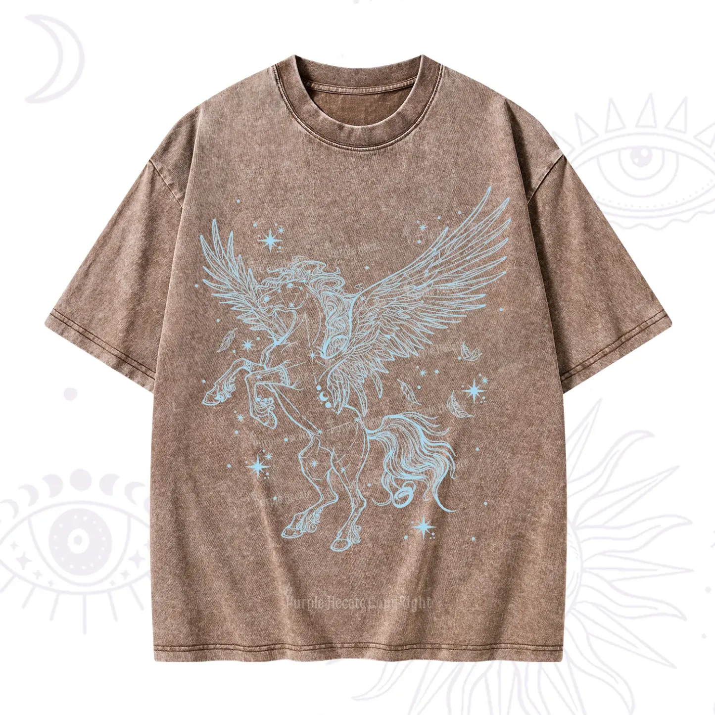 Purplehecate Celestial Pegasus Washed T-Shirt
