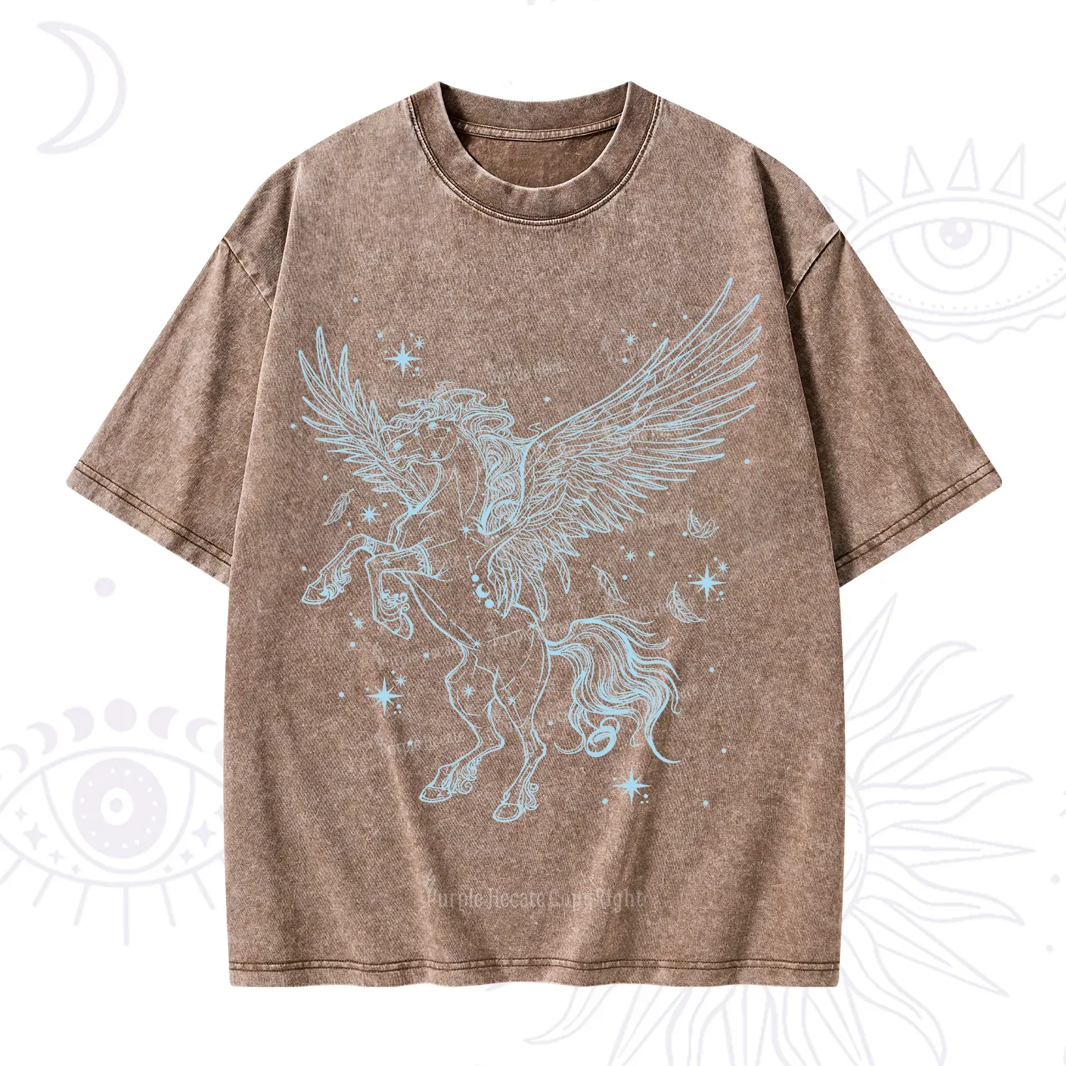 Purplehecate Celestial Pegasus Washed T-Shirt