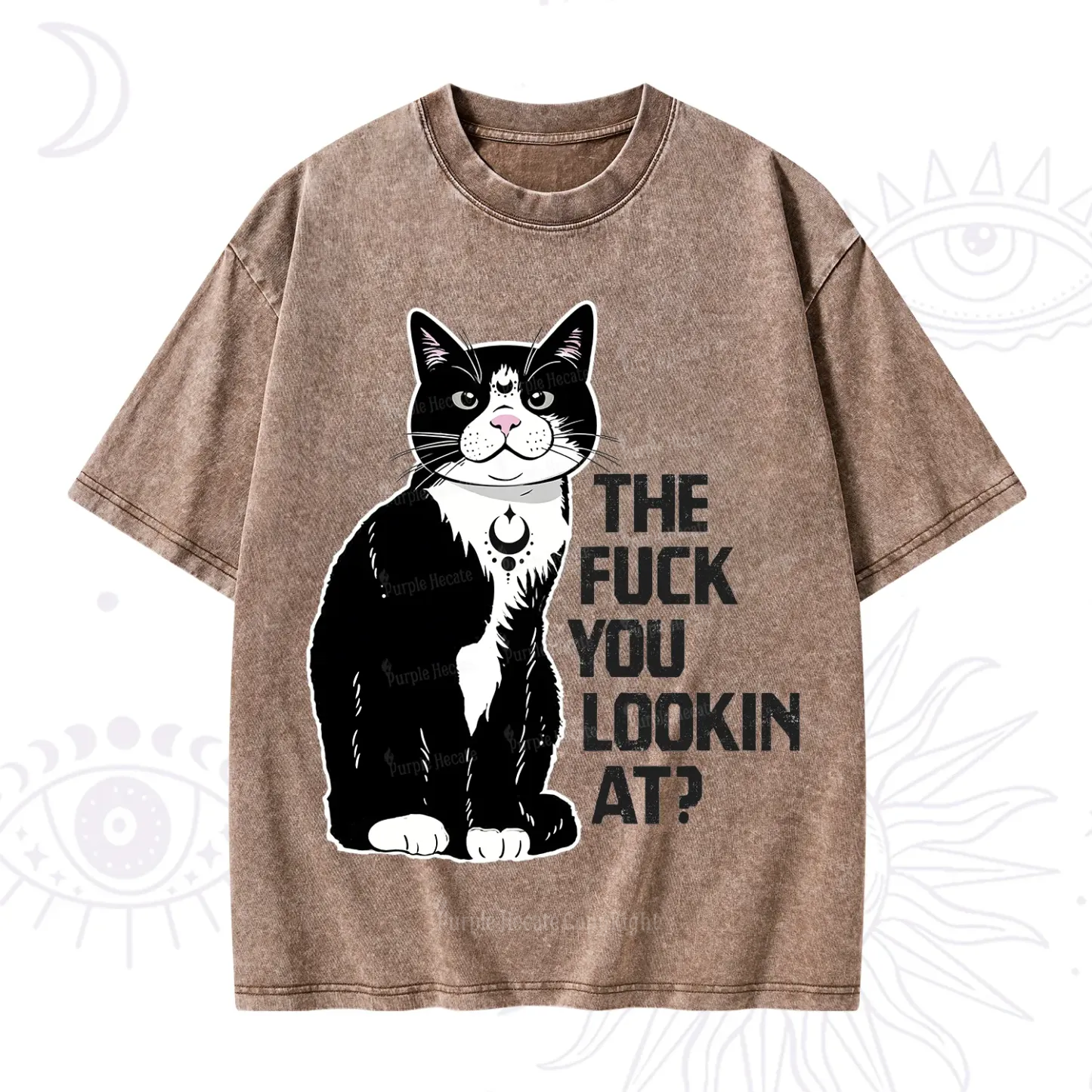 Purplehecate The Fuck You Lookin At Washed T-Shirt