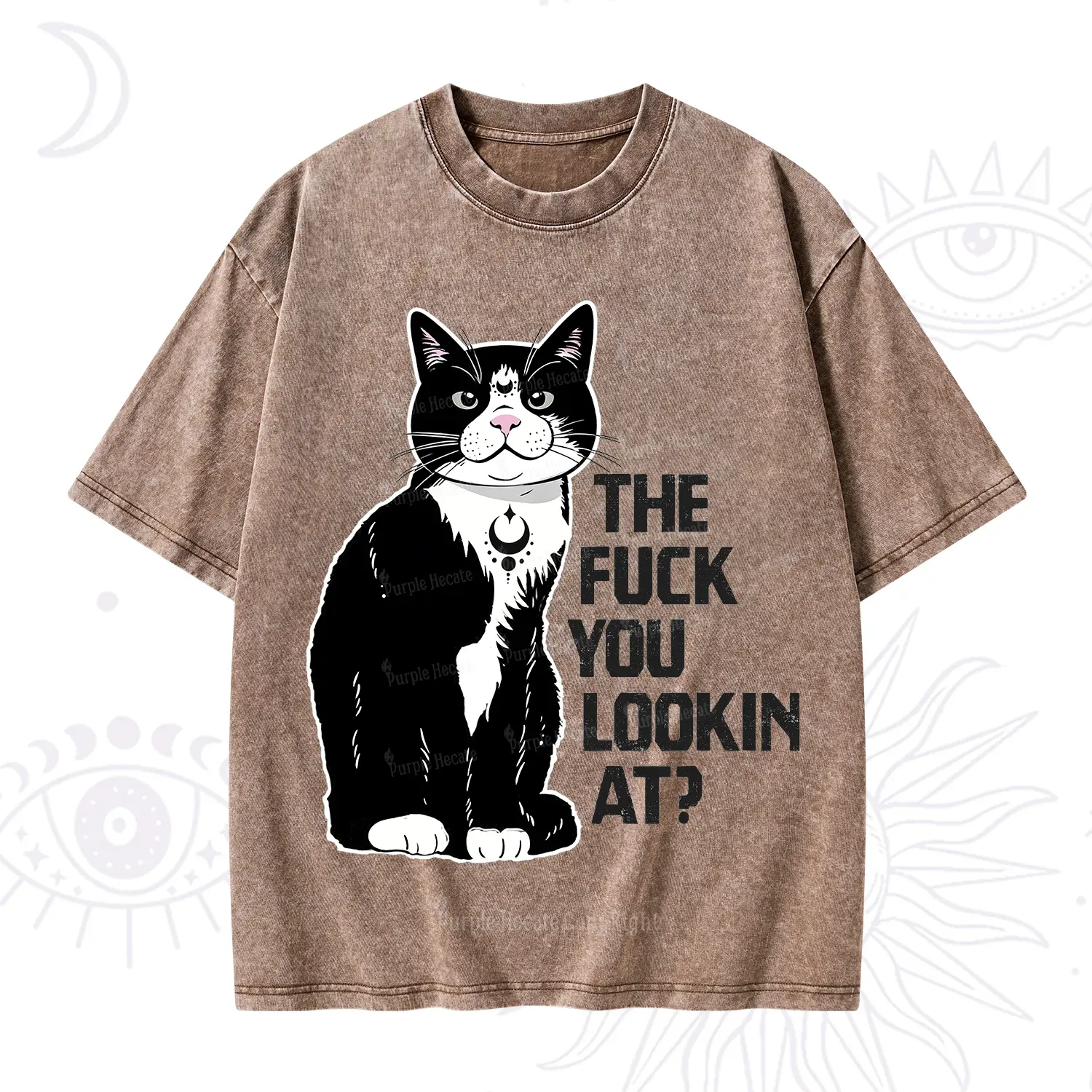 Purplehecate The Fuck You Lookin At Washed T-Shirt