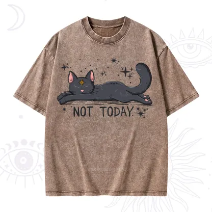 Purplehecate Not Today Cat Washed T-Shirt