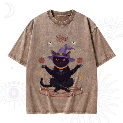 Purplehecate Meowitch Rituals Washed T-Shirt