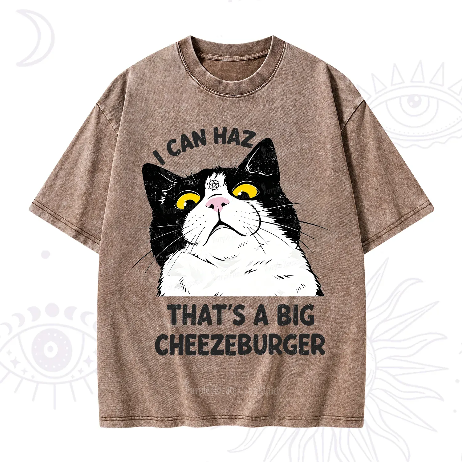 Purplehecate I Can Haz That's A Big Cheezeburger Washed T-Shirt