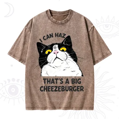 Purplehecate I Can Haz That's A Big Cheezeburger Washed T-Shirt