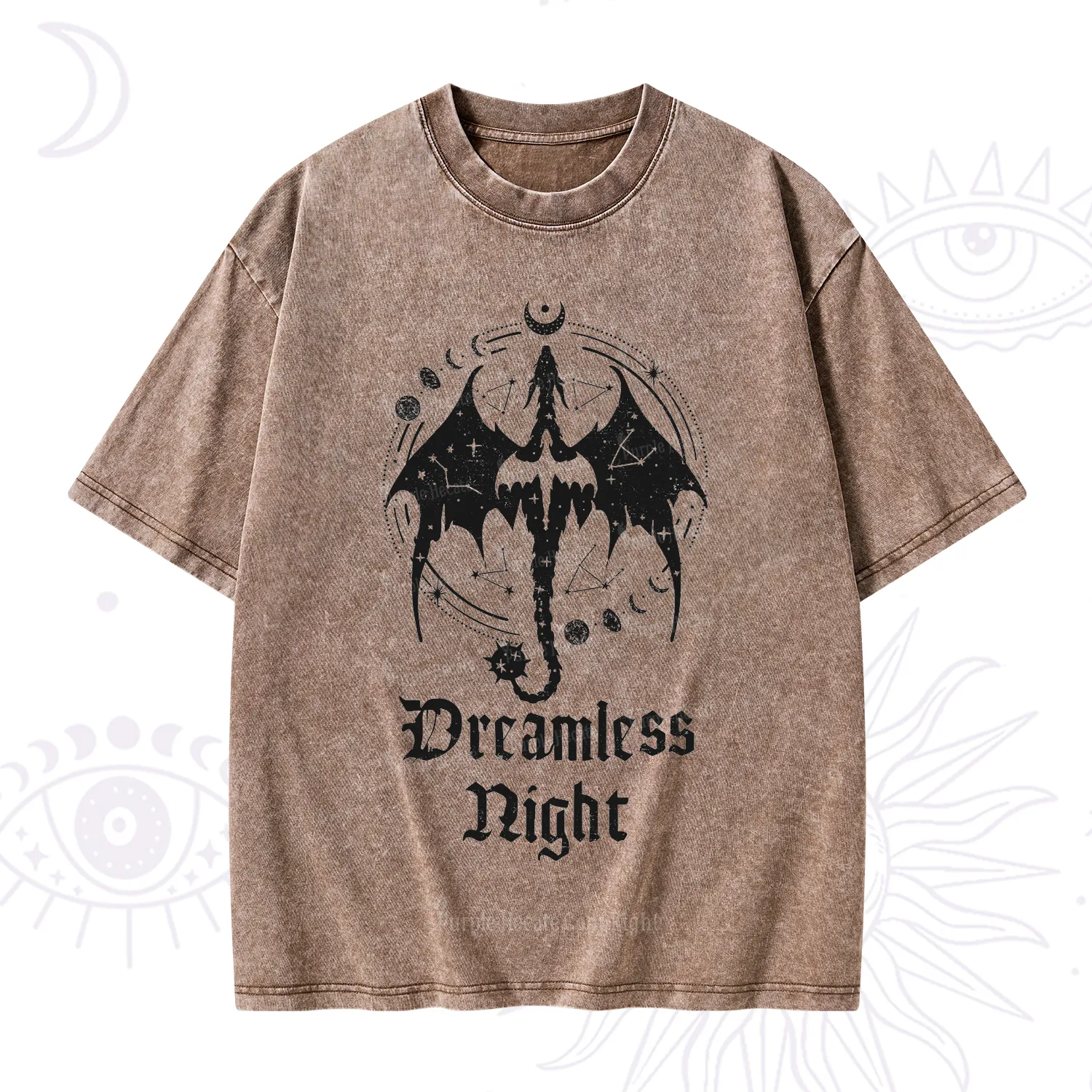 Purplehecate Dreamless Night Dragon Washed T-Shirt