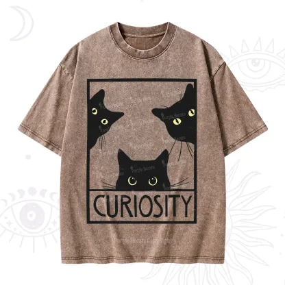 Purplehecate Curiosity Cat Washed T-Shirt