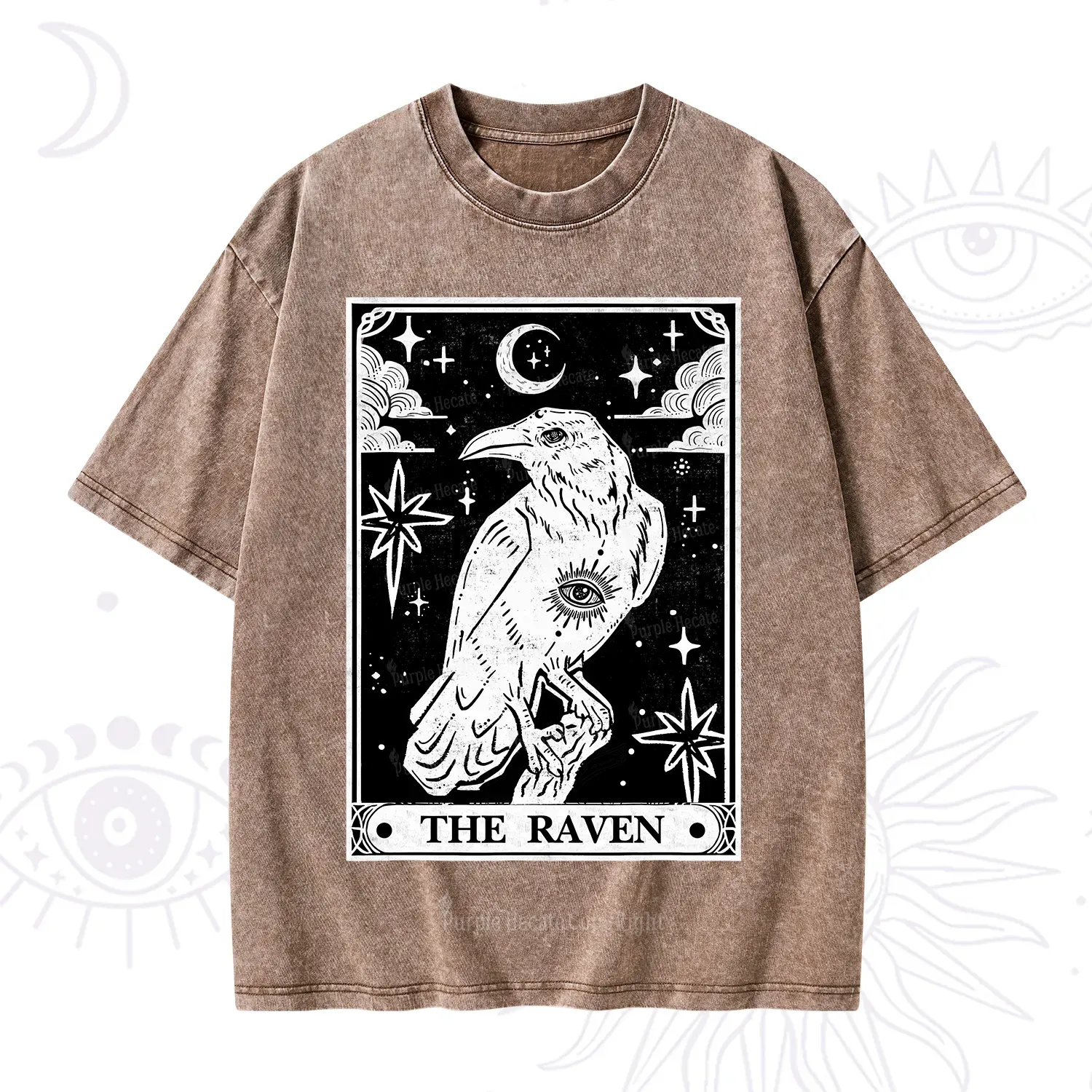 Purplehecate The Raven Tarot Washed T-Shirt