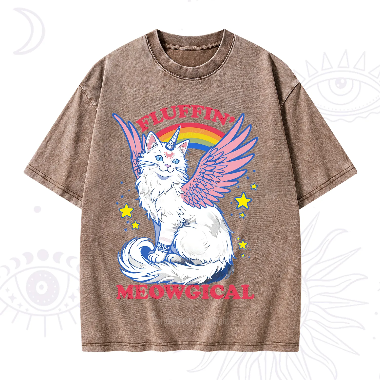 Purplehecate Fluffin Meowgical Washed T-Shirt