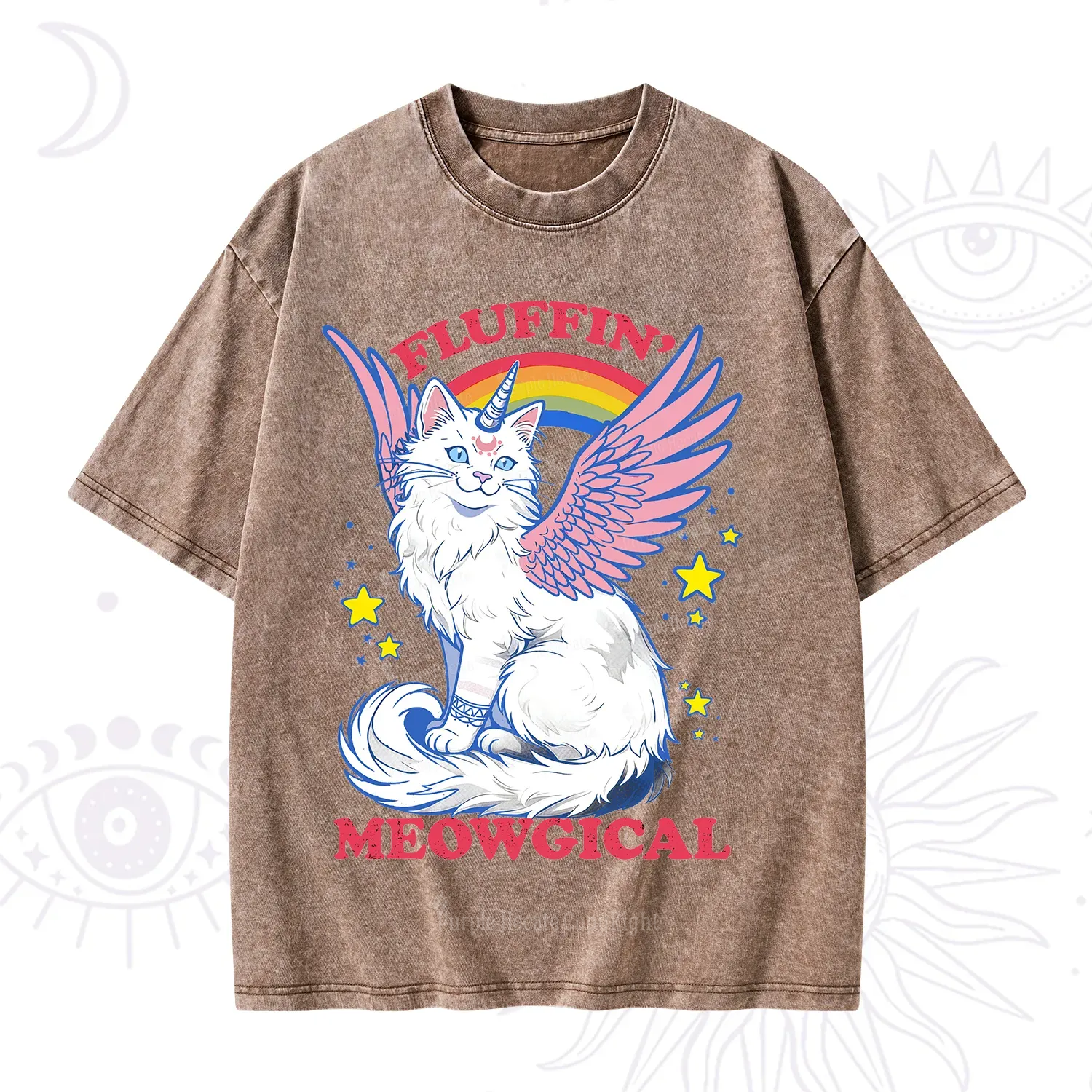 Purplehecate Fluffin Meowgical Washed T-Shirt