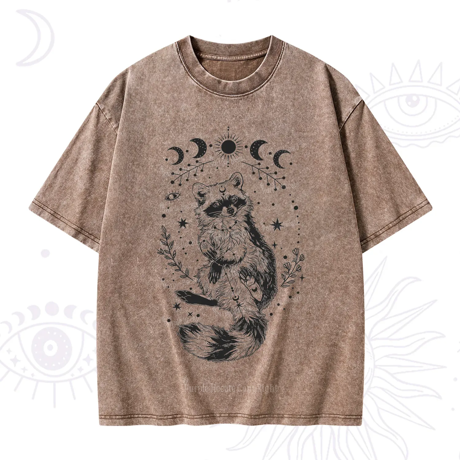 Purplehecate Lunar Magic Raccoon Washed T-Shirt
