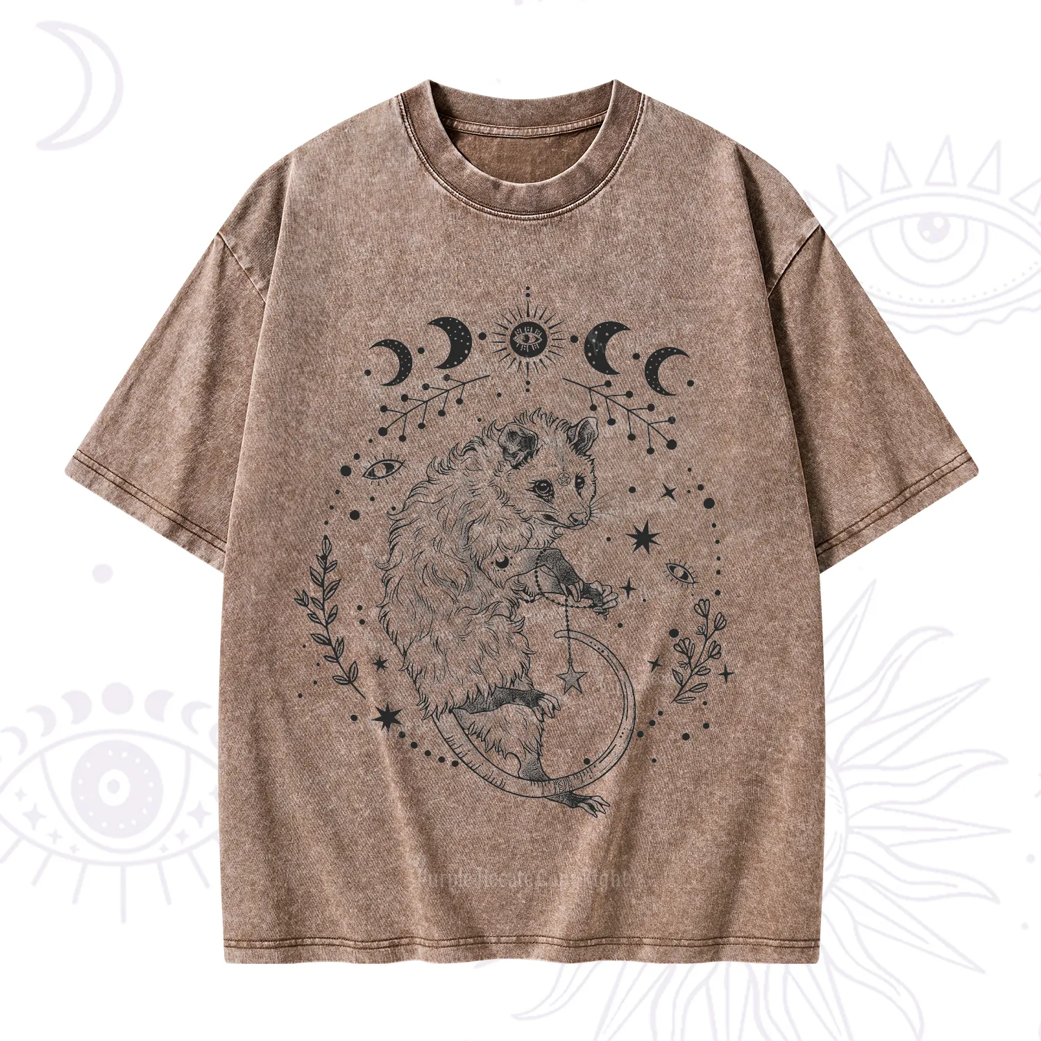 Purplehecate Lunar Magic Opossum Washed T-Shirt