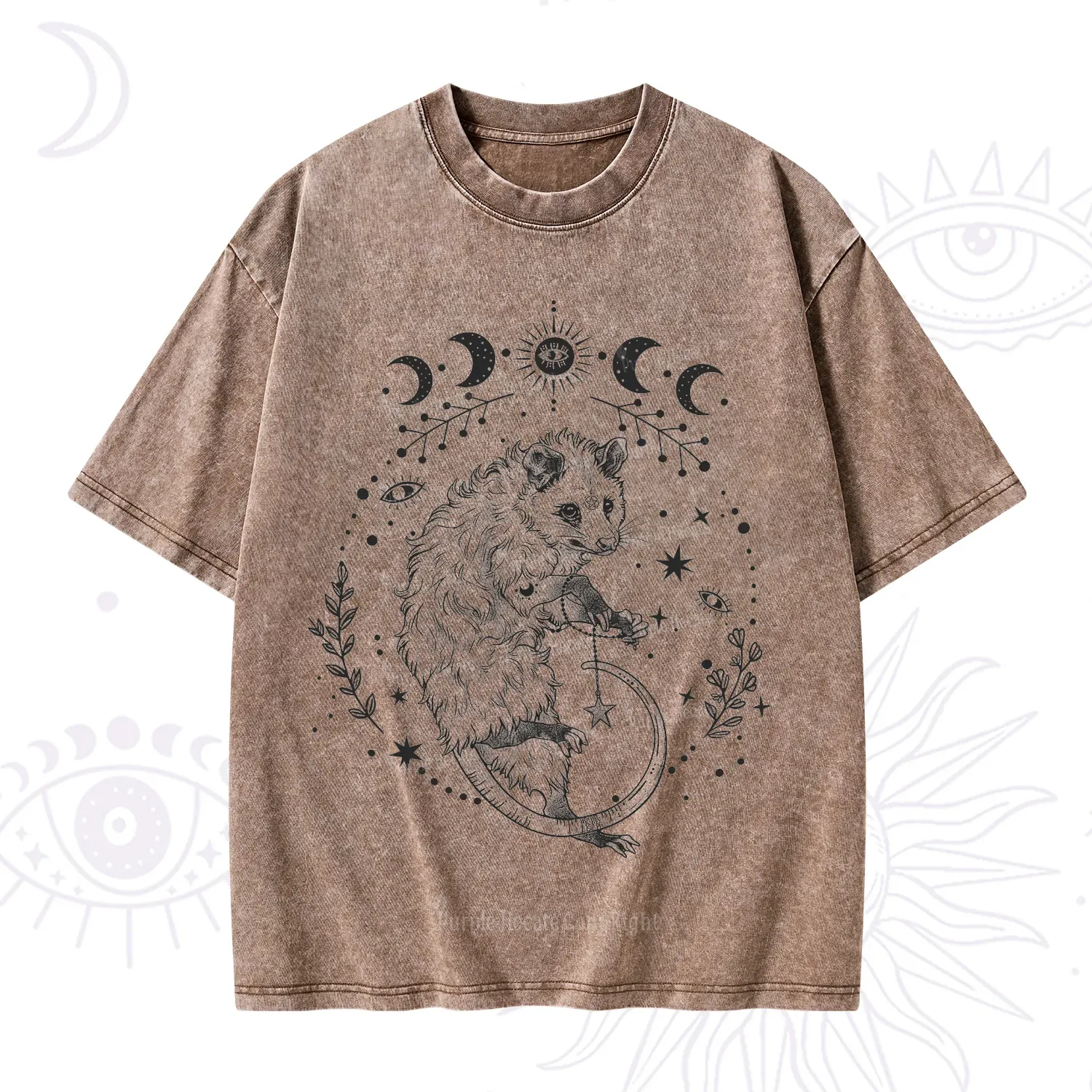 Purplehecate Lunar Magic Opossum Washed T-Shirt