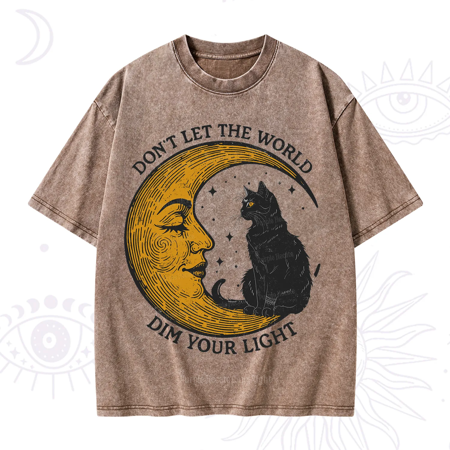 Purplehecate Don't Let The World Dim Your Light Washed T-Shirt