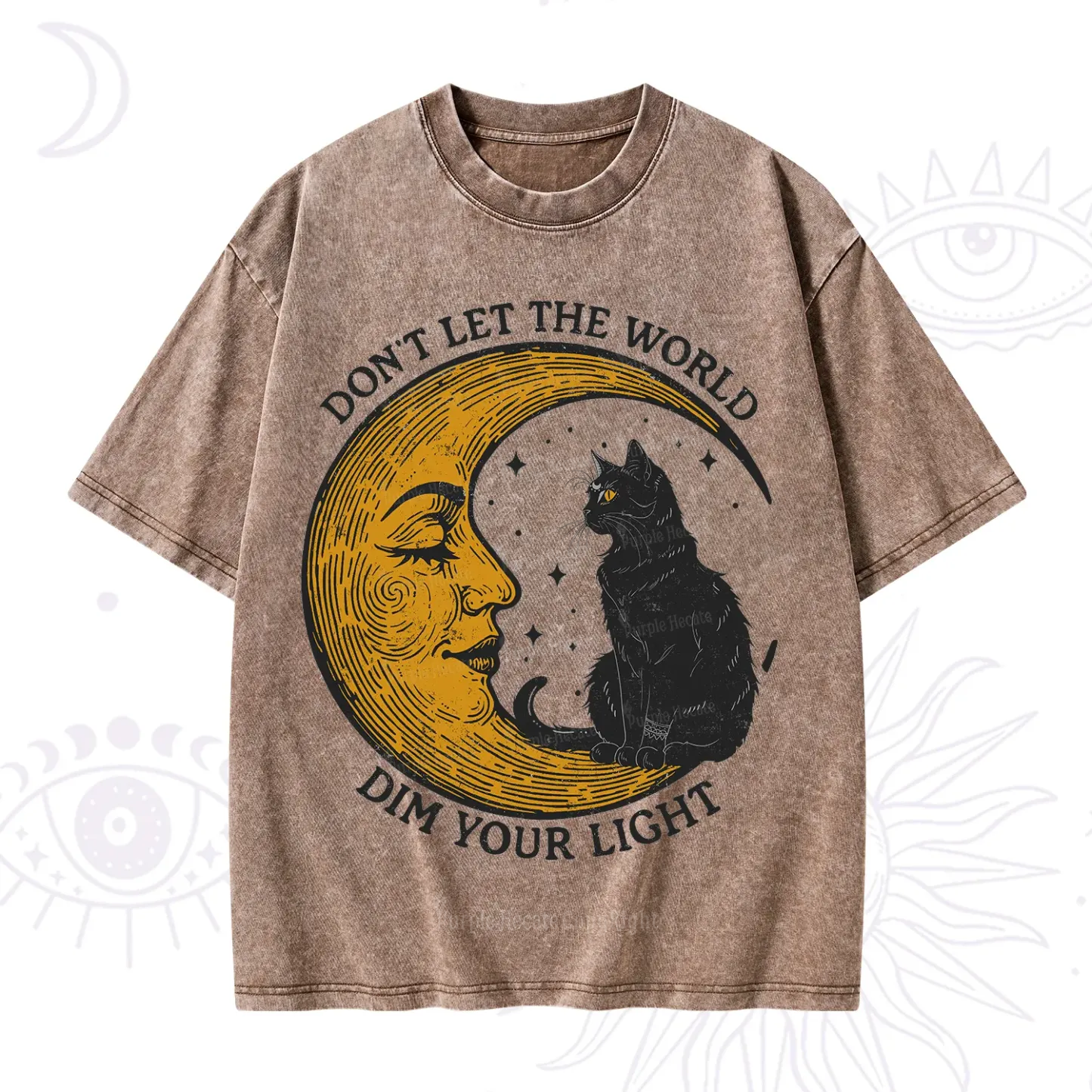 Purplehecate Don't Let The World Dim Your Light Washed T-Shirt