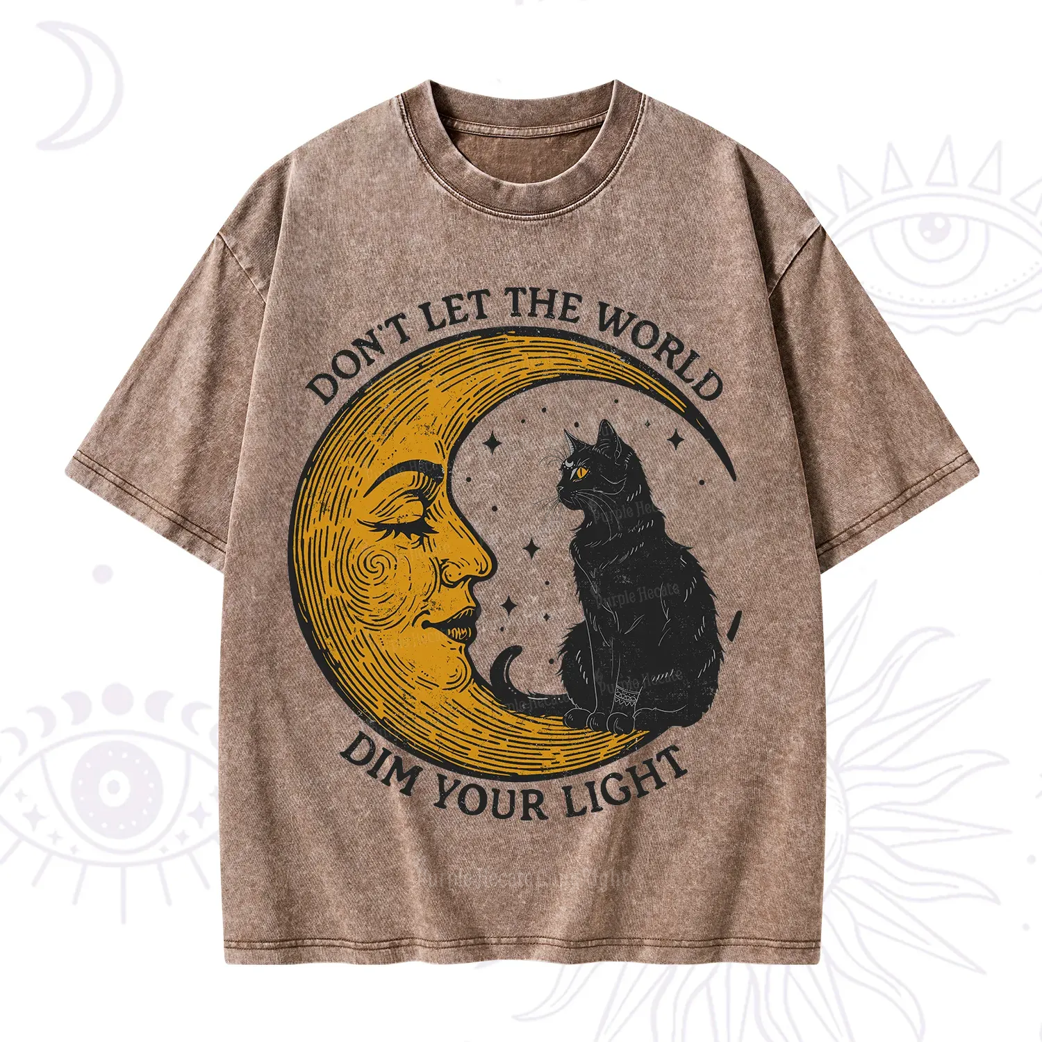 Purplehecate Don't Let The World Dim Your Light Washed T-Shirt