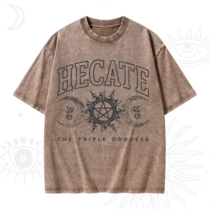 Purplehecate The Triple Goddess Hecate Washed T-Shirt