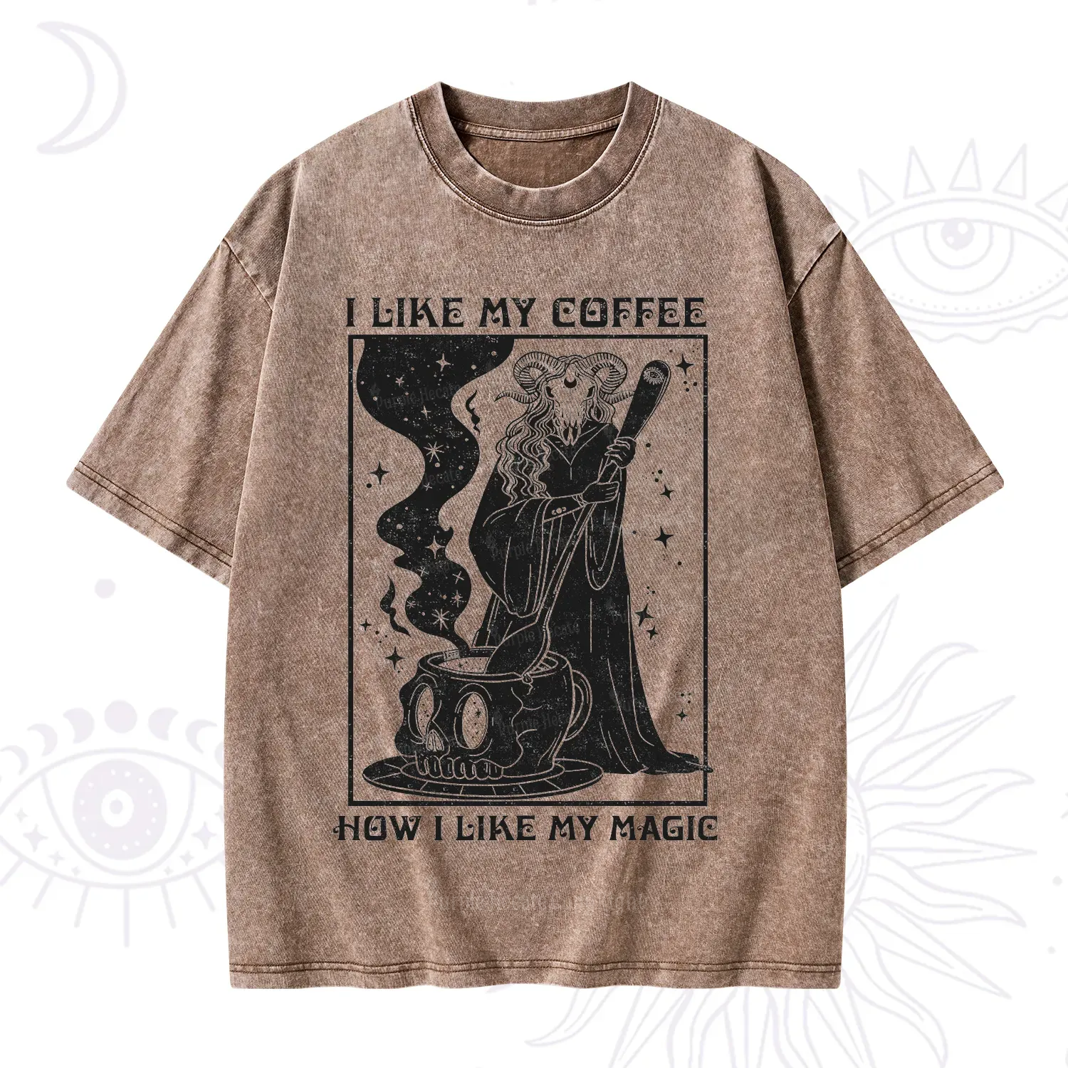 Purplehecate I Like My Coffee How I Like My Magic Washed T-Shirt