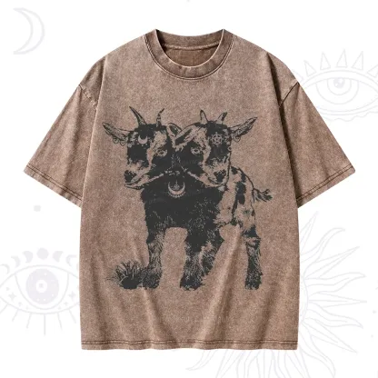 Purplehecate Two Headed Goat Washed T-Shirt