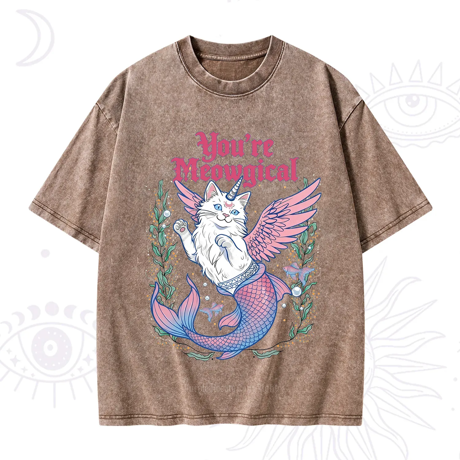 Purplehecate You're Meowgical Washed T-Shirt