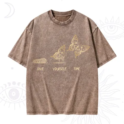 Purplehecate Give Yourself Time Butterfly Washed T-Shirt