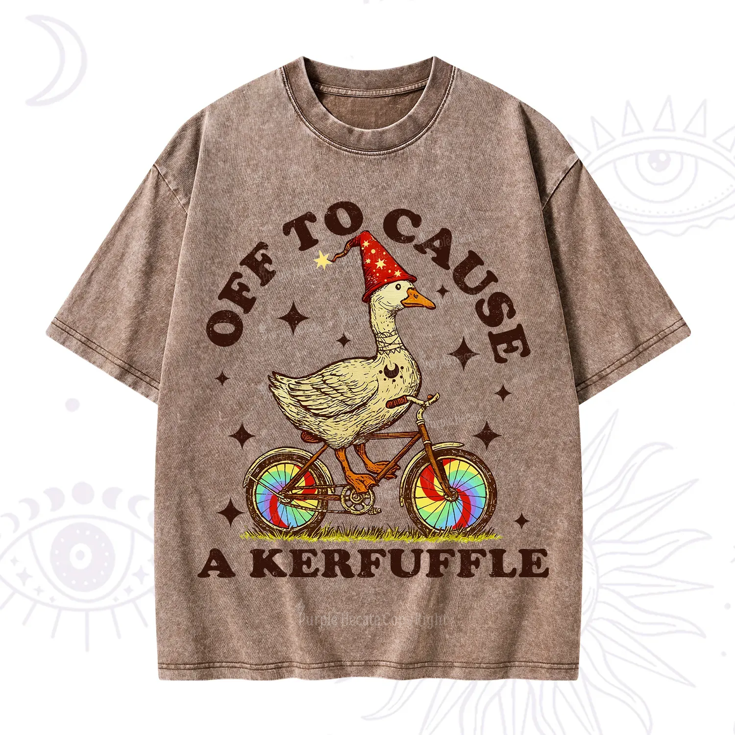 Purplehecate Off to Cause a Kerfuffle Goose Washed T-Shirt