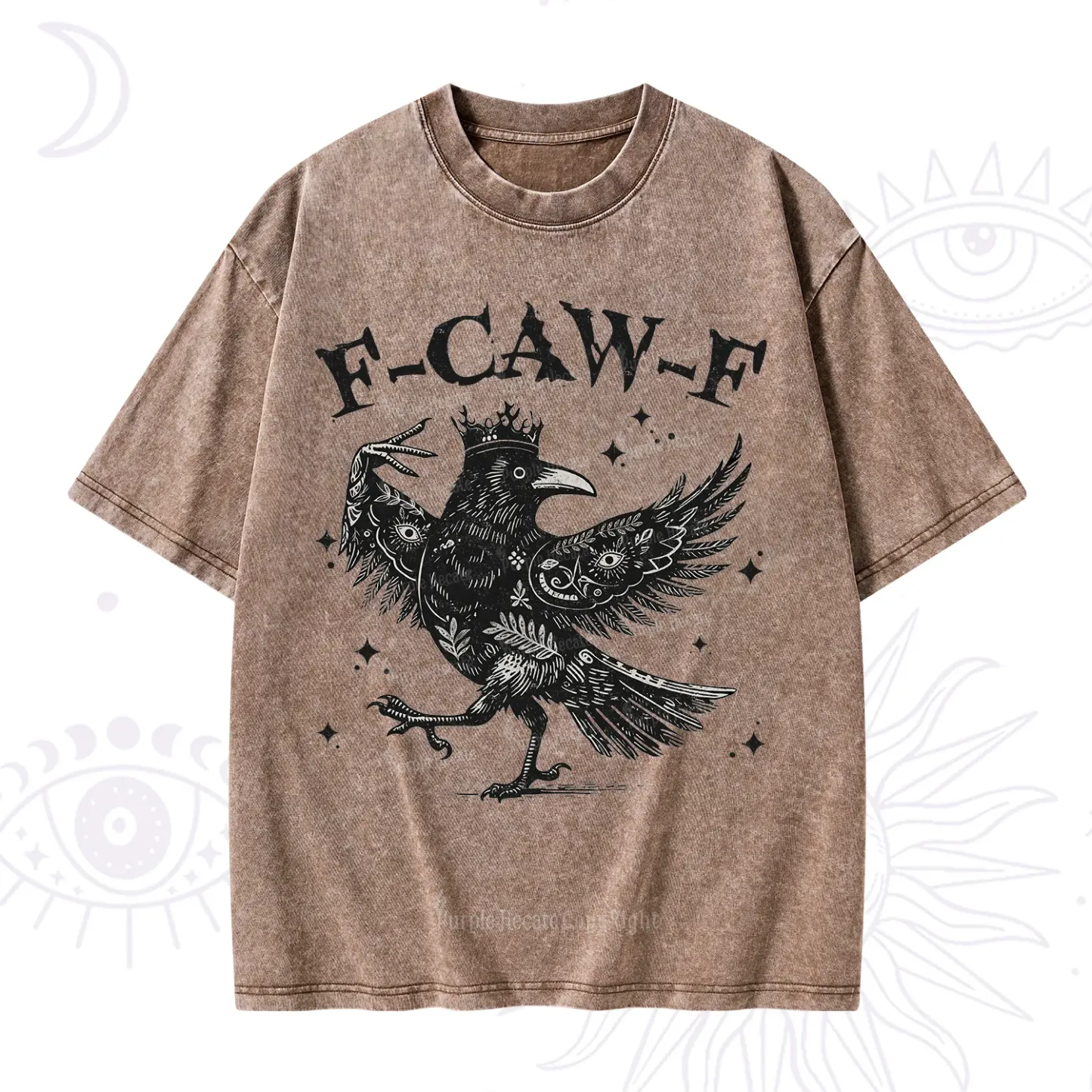 Purplehecate F-caw-f Funny Crow Washed T-Shirt