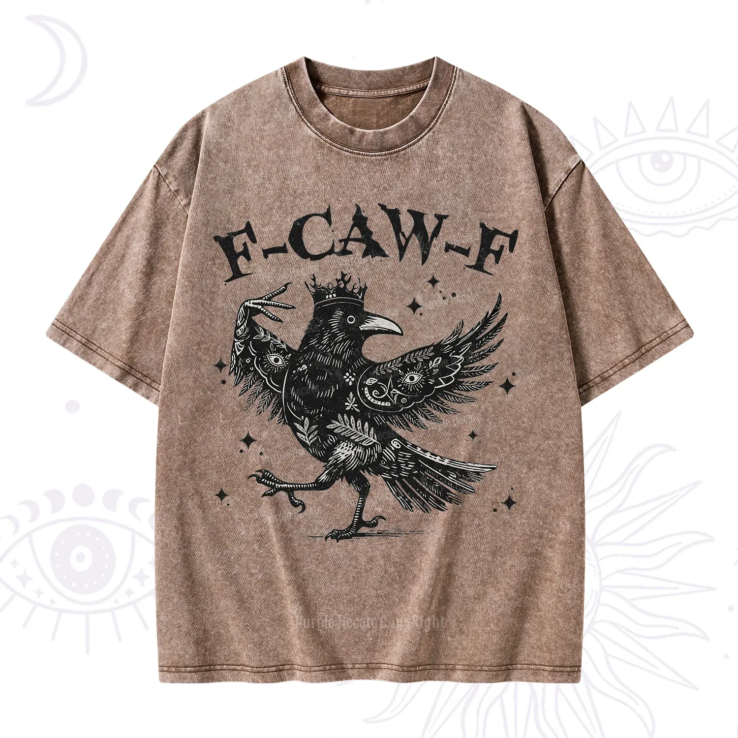 Purplehecate F-caw-f Funny Crow Washed T-Shirt