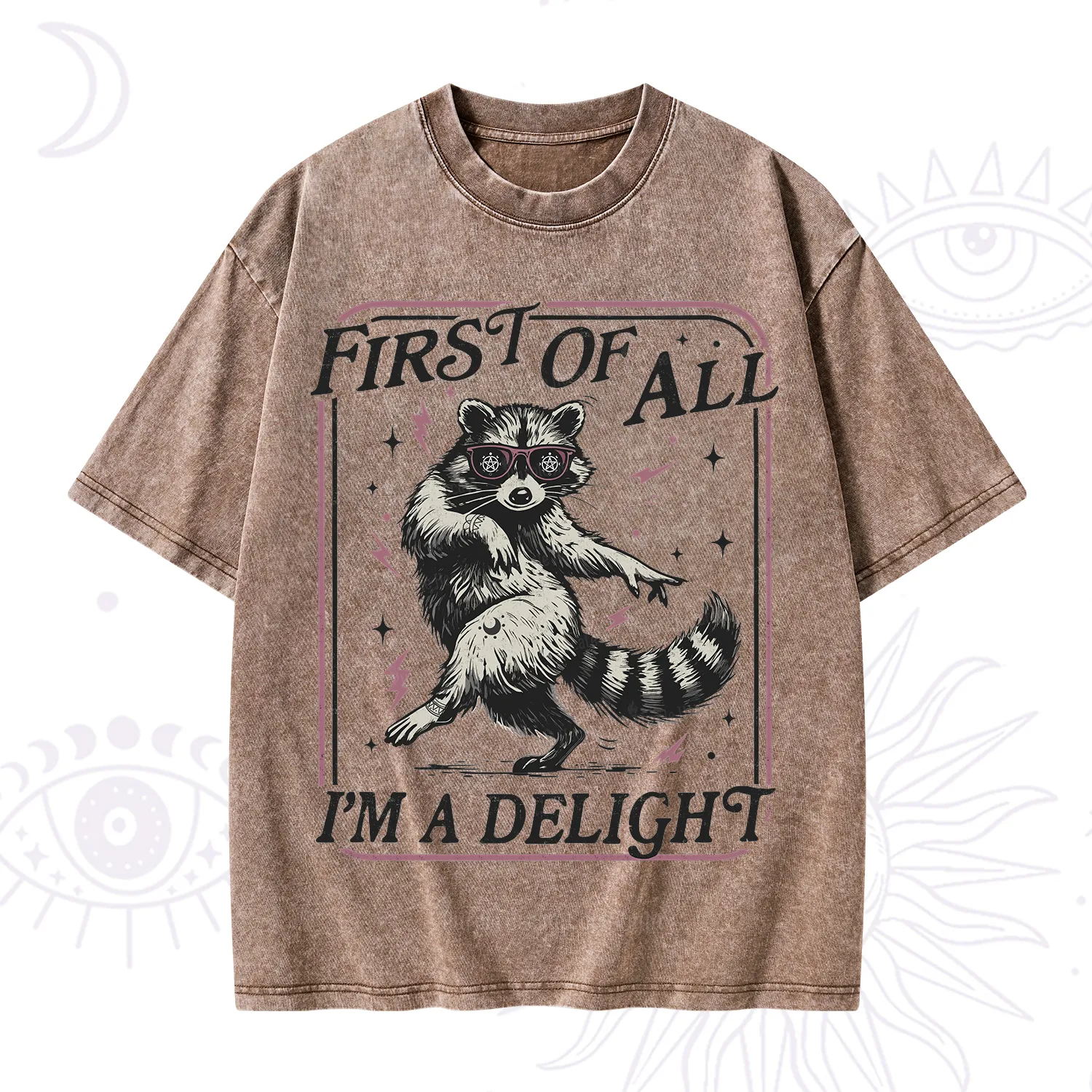 Purplehecate First Of All I'm A Delight Racoon Washed T-Shirt