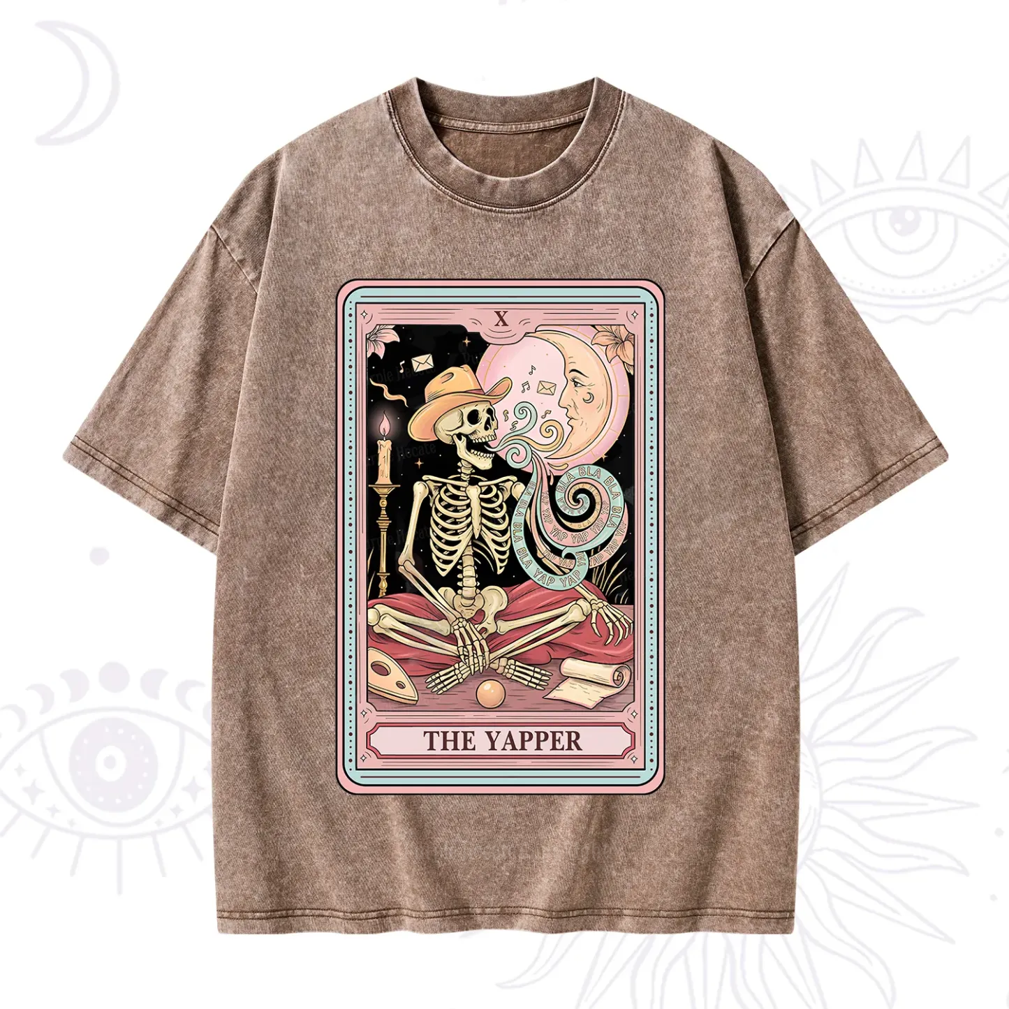 Purplehecate The Skeleton Yapper Tarot Washed T-Shirt