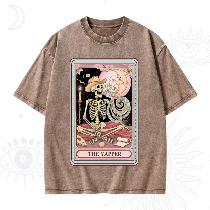 Purplehecate The Skeleton Yapper Tarot Washed T-Shirt