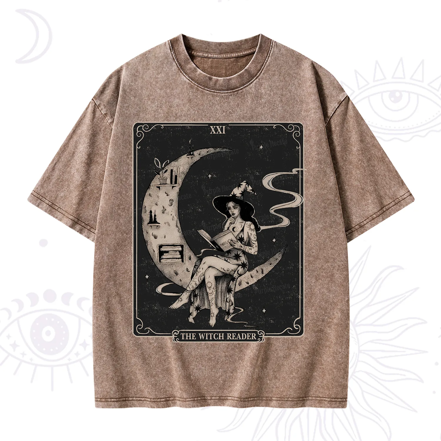 Purplehecate The Witch Reader Washed T-Shirt