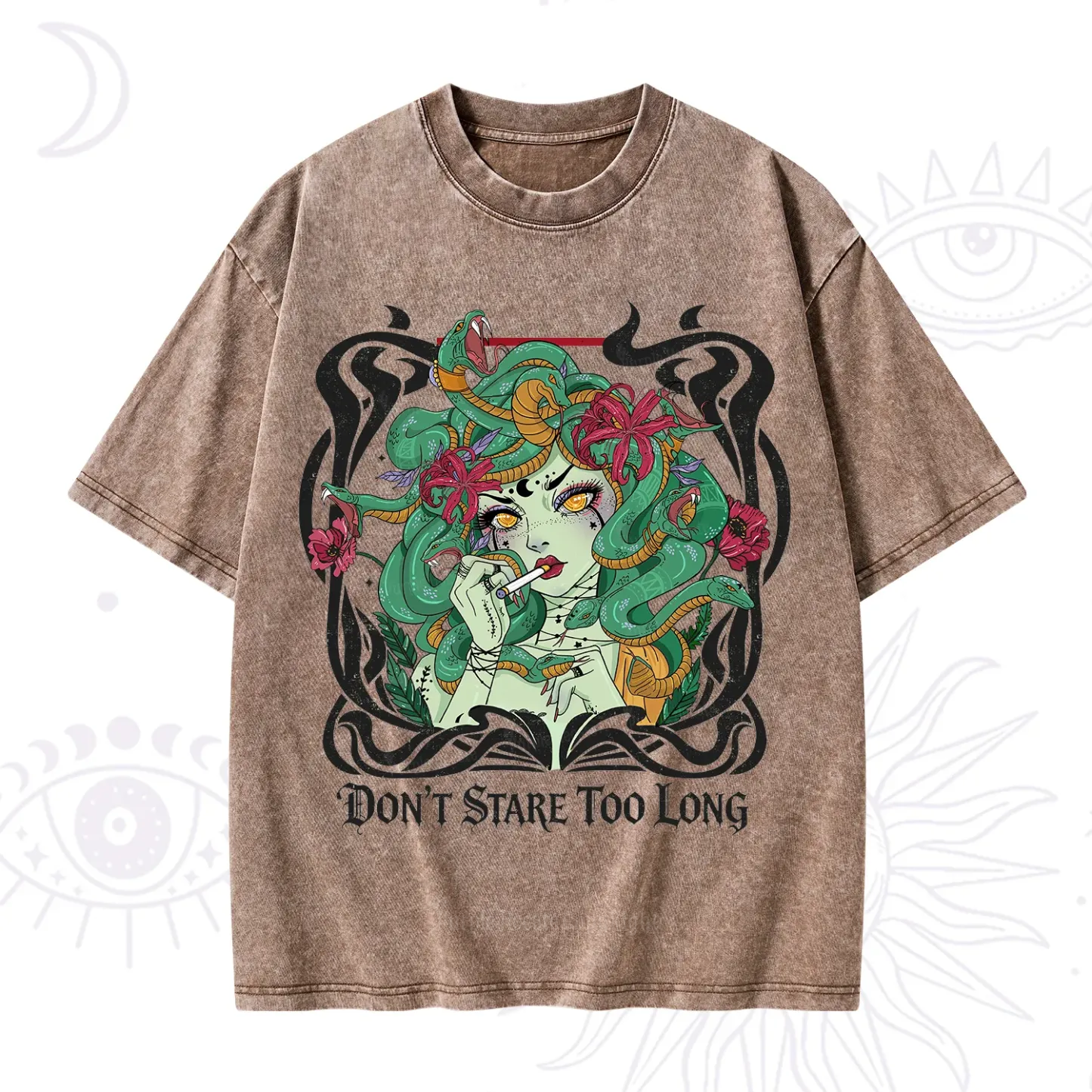 Purplehecate Don't Stare Too Long Washed T-Shirt